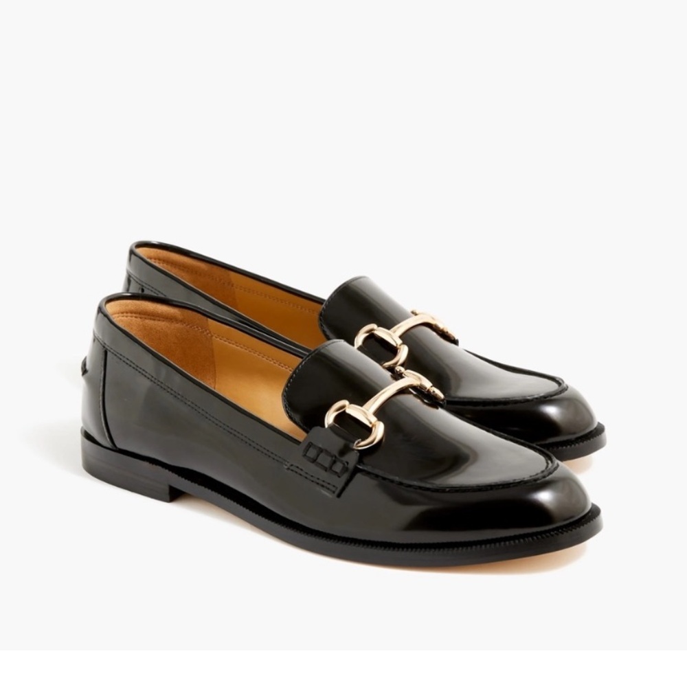 J. Crew Classic Black Loafers w Gold Accent Bar Size 8.5M Brand New in Box - Picture 6 of 11